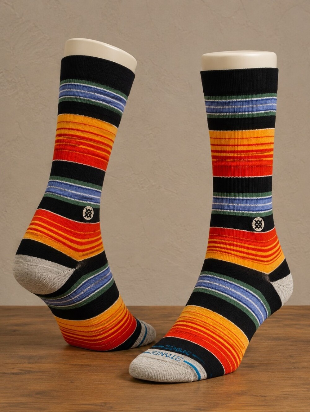 Stance Striped Socks - Multicolor, Mens L 9-13, Cotton Blend, Crew